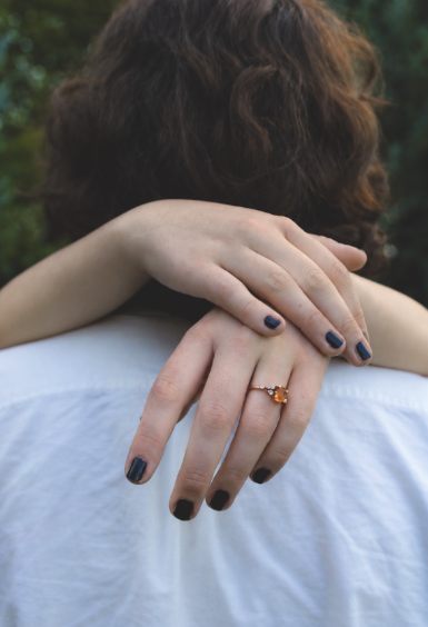 Engagement photo of Micah and Anjali