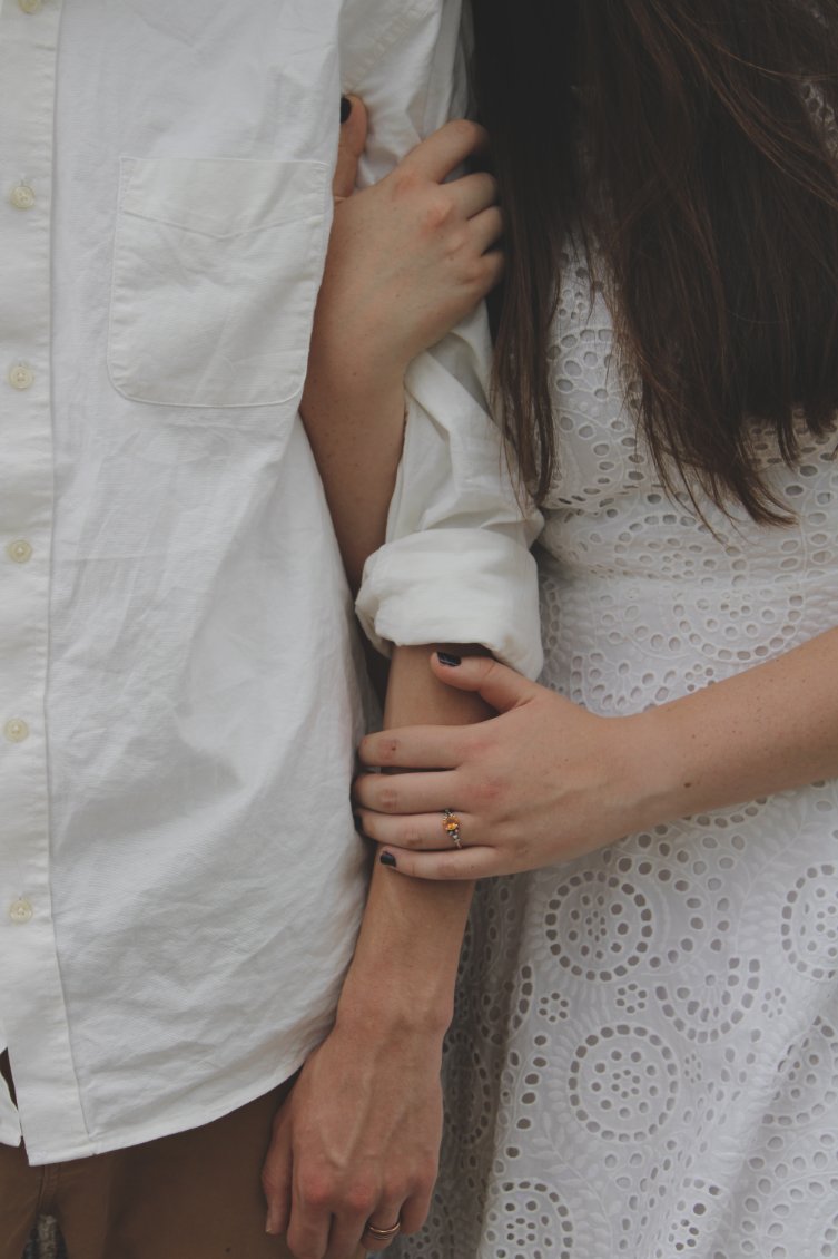 Engagement photo of Micah and Anjali